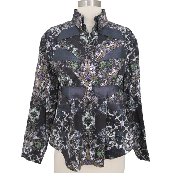 Issey Miyake Tops - ISSEY MIYAKE printed shirt top sz 2 M